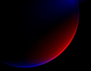 Abstract sphere, red and blue gradient on black