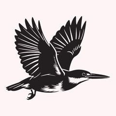 Kingfisher silhouette vector illustration design