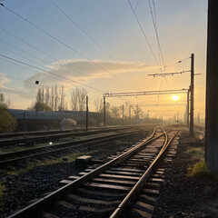 railway in the morning