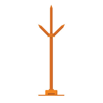 Lightning Rod Flat Illustration. Clean Icon Design Element on Isolated White Background