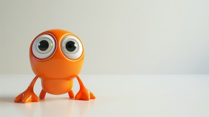 cartoon-style plastic character toy with big eyes on white background