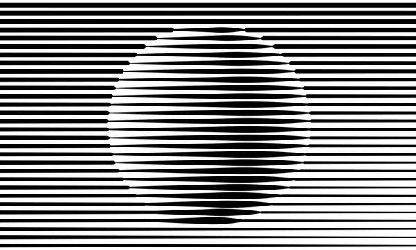 Transition parallel lines in circle. Abstract art geometric background for logo, icon, tattoo, design element. Black lines on a white background.