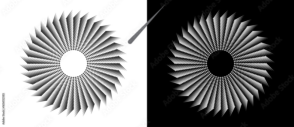 Canvas Prints abstract background with lines in circle. art design spiral as logo or icon. a black figure on a whi