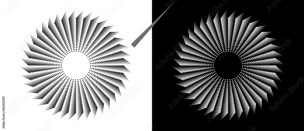 Canvas Prints abstract background with lines in circle. art design spiral as logo or icon. a black figure on a whi