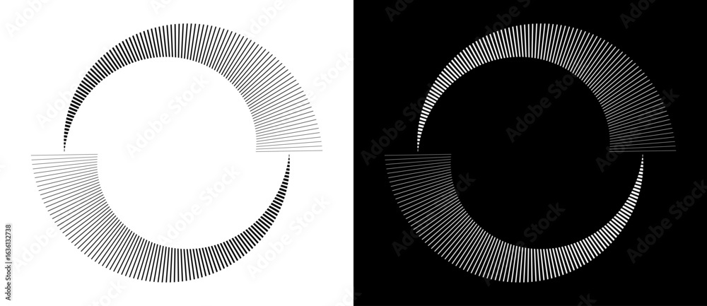 Wall mural abstract background with lines in circle. art design spiral as logo or icon. yin and yang symbol. a 