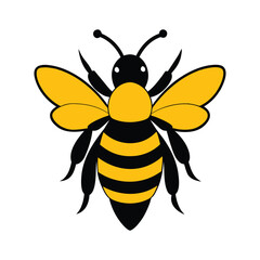Bumble bee silhouette isolated on white background