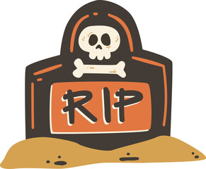 Halloween Tombstone Vector Illustration