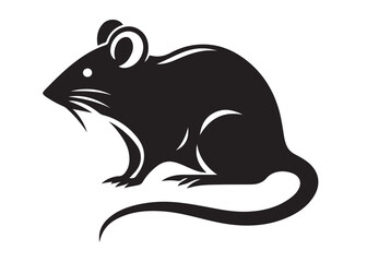 rat logo silhouette vector design, mouse silhouette vector illustration, little hamster silhouette vector, mouse animal logo vector silhouette on white background
