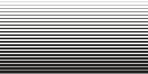 Minimalist black and white horizontal stripes background with gradient thickness, perfect for modern design, optical illusion, and abstract art. vector