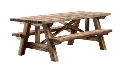 Outdoor picnic tableTransparent background, PNG file