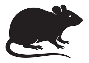 rat logo silhouette vector design, mouse silhouette vector illustration, little hamster silhouette vector, mouse animal logo vector silhouette on white background