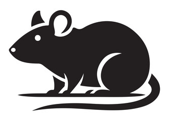 rat logo silhouette vector design, mouse silhouette vector illustration, little hamster silhouette vector, mouse animal logo vector silhouette on white background