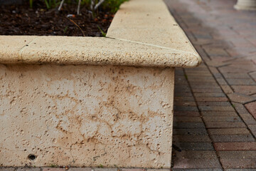 Curved Stone Landscape Border and Brick Pathway