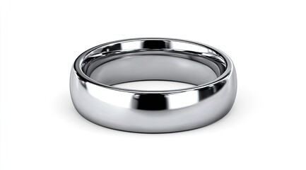 A polished metal wedding band