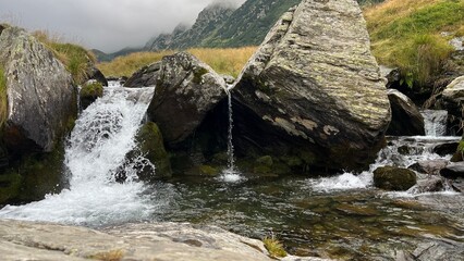 Făgăraș Mountains Panorama with Alpine Lakes and Rugged Peaks, Romania