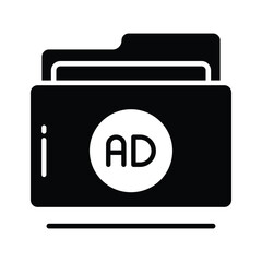 Check out this glyph icon of digital ads folder