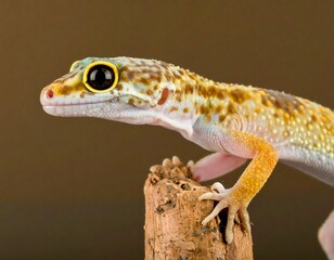 Obraz premium Close-up of a leopard gecko on a branch