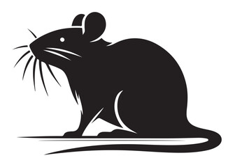 rat logo silhouette vector design, mouse silhouette vector illustration, little hamster silhouette vector, mouse animal logo vector silhouette on white background