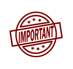 Obraz premium important red rubber stamp icon on white background