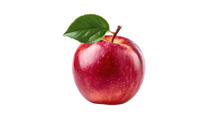 Red Apple with Leaf on Black Background Fresh Fruit Healthy Eating