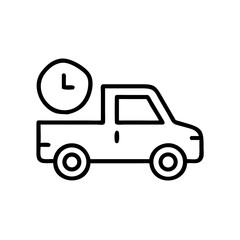 Fototapeta premium Delivery truck icon with clock symbolizing timely service 