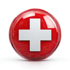 Obraz premium Red medical cross button