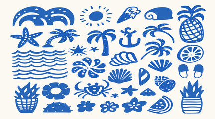 seamless pattern with blue flowers