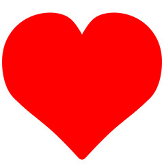 Simple and Cute Bright Red Heart Illustration