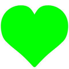 Simple and Cute Bright Green Heart Illustration