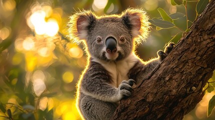 Obraz premium Adorable koala in sunlight