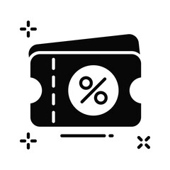 A handy glyph icon for discount coupon tracking