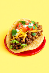 Delicious Beef Taco with Fresh Toppings | Traditional Mexican Taco