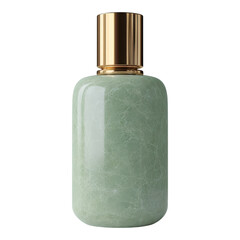 Elegant Green Stone Perfume Bottle with Gold Cap Decoration