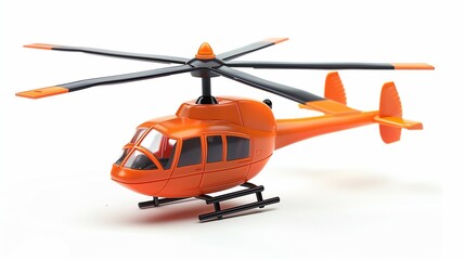 Fototapeta premium plastic toy helicopter with spinning blades on white background