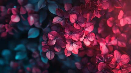 Fototapeta premium Bright Harmony in Deep Burgundy and Bright Cyan