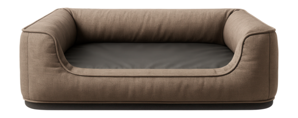 Orthopedic pet bed with a waterproof liner and raised sides for added security, ideal for a busy urban household.