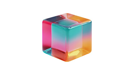 Colorful Glass Cube Abstract Art Design