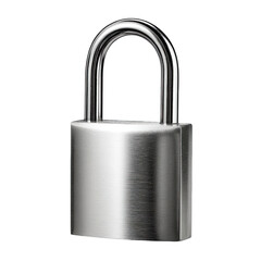 A chrome padlock, realistically rendered
