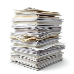A massive stack of papers, documents, and files piled high.