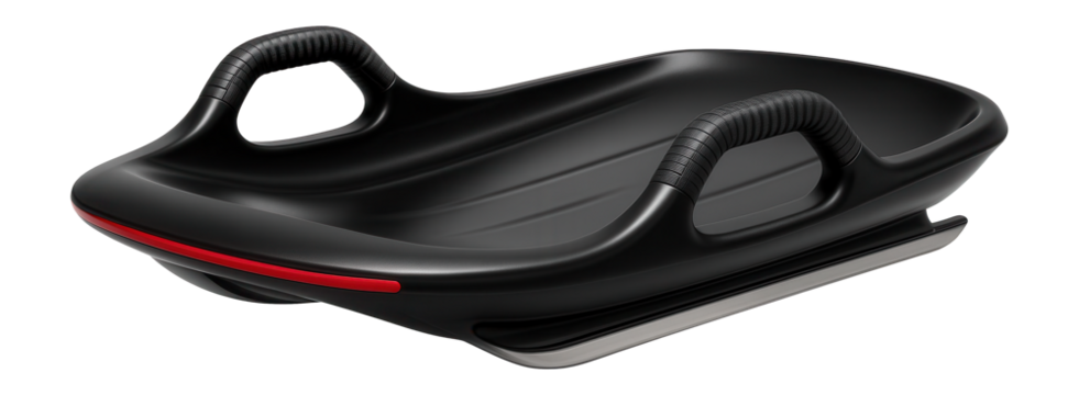 Large sled with integrated handles for secure holding during descent