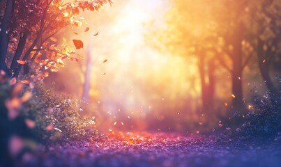 Fototapeta premium Autumnal Enchantment: A Serene Forest Path