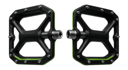 Wide platform pedals with concave shape for enhanced grip on rough terrain