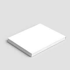 Template of a white landscape orientation book front view for presentation of design and advertising book mockup Ultra realistic Photorealistic 