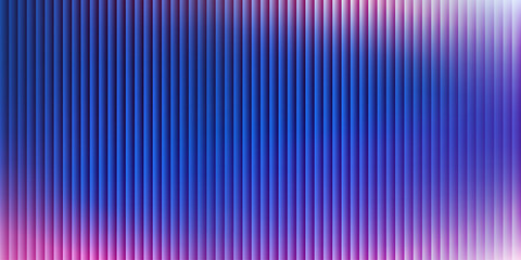 Trendy geometric background with blur gradient in navy blue and pink. Ribbed vertical stripes wallpaper, cover, bg, futuristic vector illustration with reeded glass effect