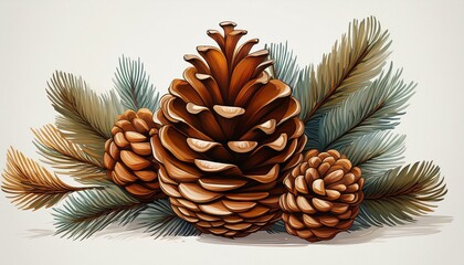 pine cone on white background