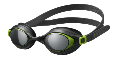 Swim goggles with hydrodynamic design and low profile for racing competitions