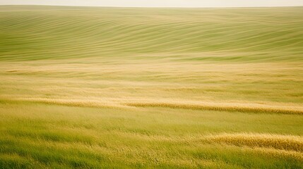 Obraz premium Serene Wheat Field Landscape Rolling Hills Summer Golden Grass