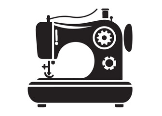 sewing machine logo silhouette vector, sewing machine silhouette vector illustration, vintage sewing machine silhouettes design, tailor sewing machine logo vector silhouette on white background