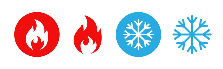 Vector illustration of Hot and Cold icon set isolated on transparent background