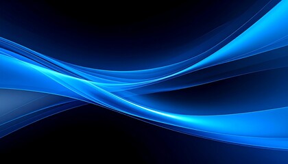 Abstract Blue Flowing Lines on Dark Background